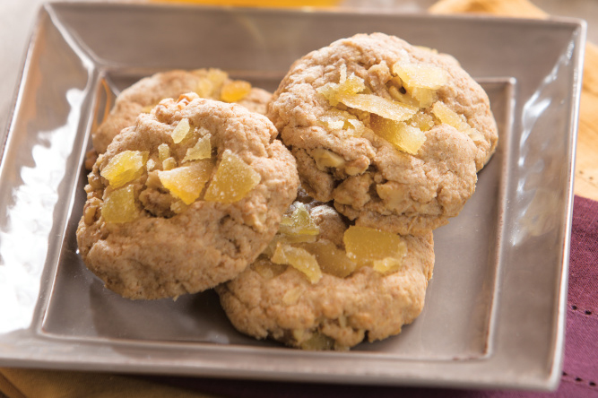 Triple Ginger Walnut Cookies