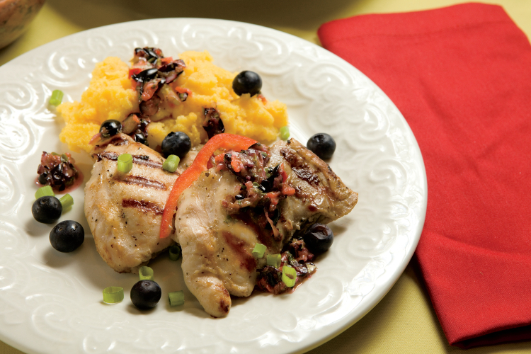 Grilled Chicken Thighs with Blueberry Salsa